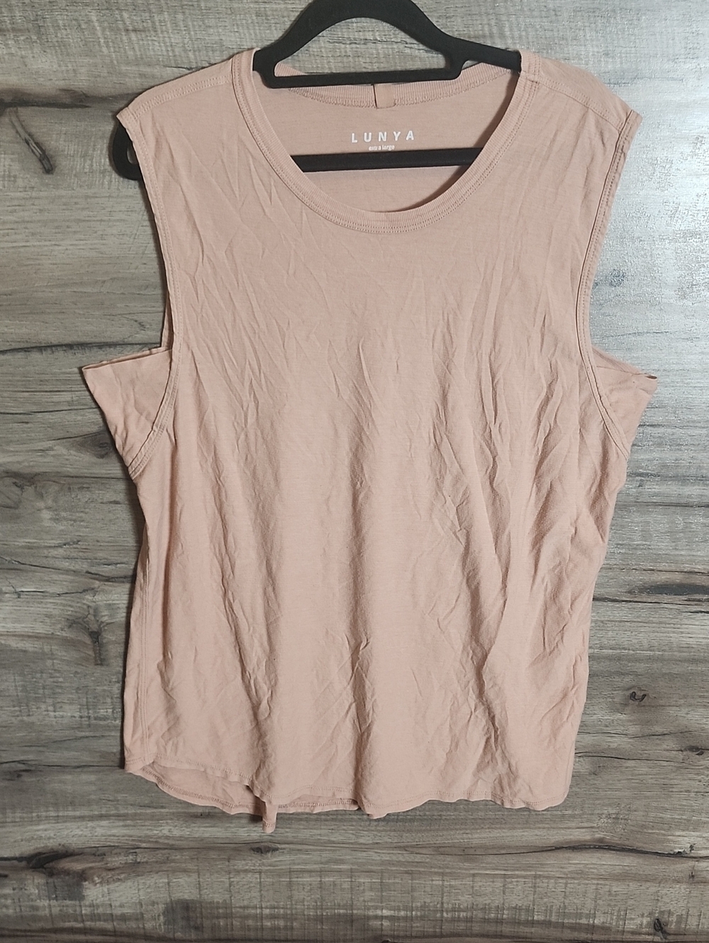 Lunya Pima Cotton Curve Hem Muscle Tank In Tan